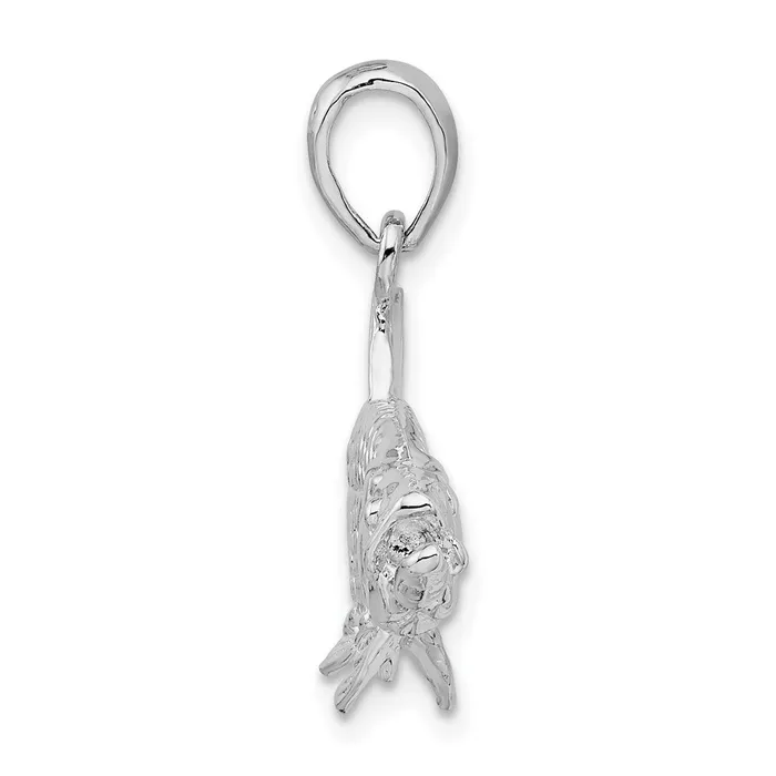TreasureFineJewelers Necklaces Sterling Silver Polished 3D Oxeye Tarpon Fish Pendant