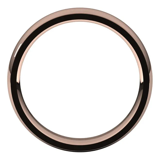TreasureFineJewelers Rings 14K Rose Gold 5 mm Half Round Edge Comfort Fit Wedding Band