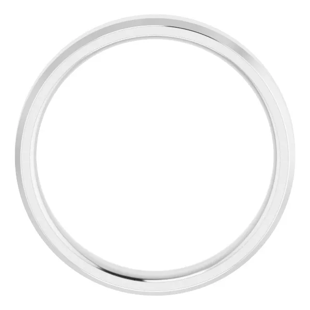 TreasureFineJewelers Rings 18K White 4 mm Beveled Edge Comfort Fit Light Band
