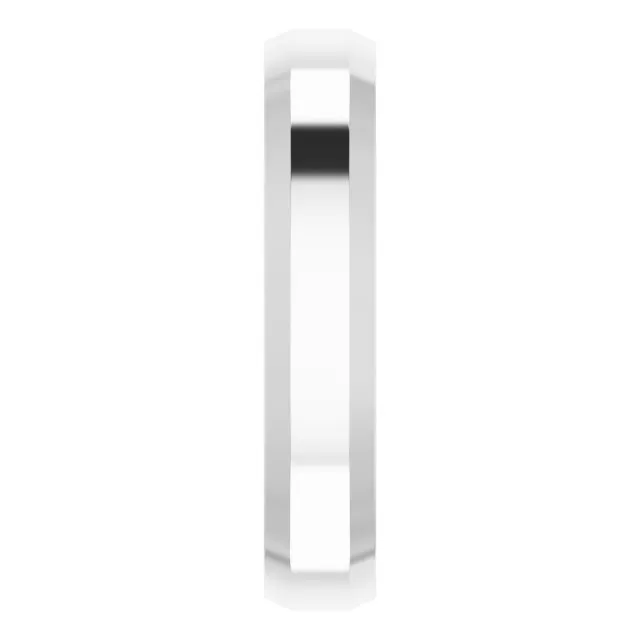 TreasureFineJewelers Rings 18K White 4 mm Beveled Edge Comfort Fit Light Band
