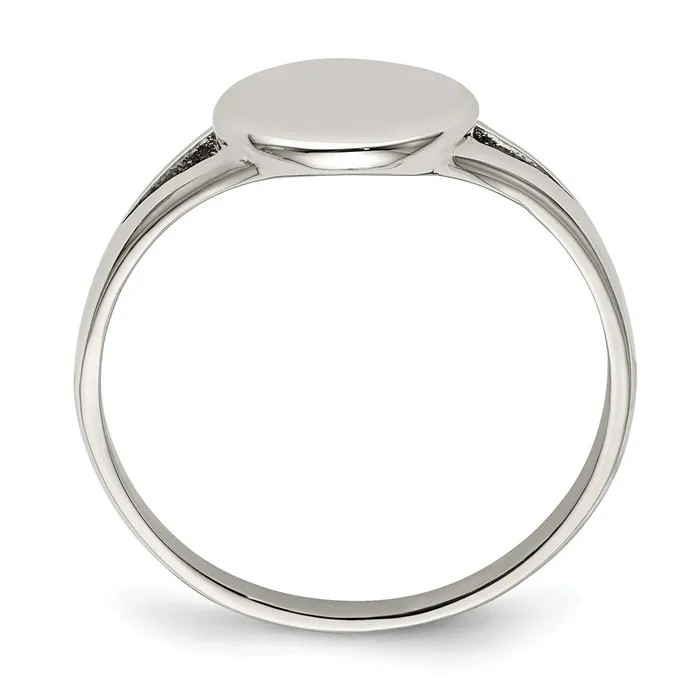 TreasureFineJewelers Rings Stainless Steel Polished Oval Disc Ring