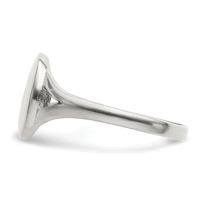 TreasureFineJewelers Rings Stainless Steel Polished Oval Disc Ring