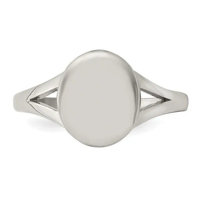 TreasureFineJewelers Rings Stainless Steel Polished Oval Disc Ring