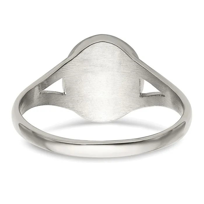 TreasureFineJewelers Rings Stainless Steel Polished Oval Disc Ring