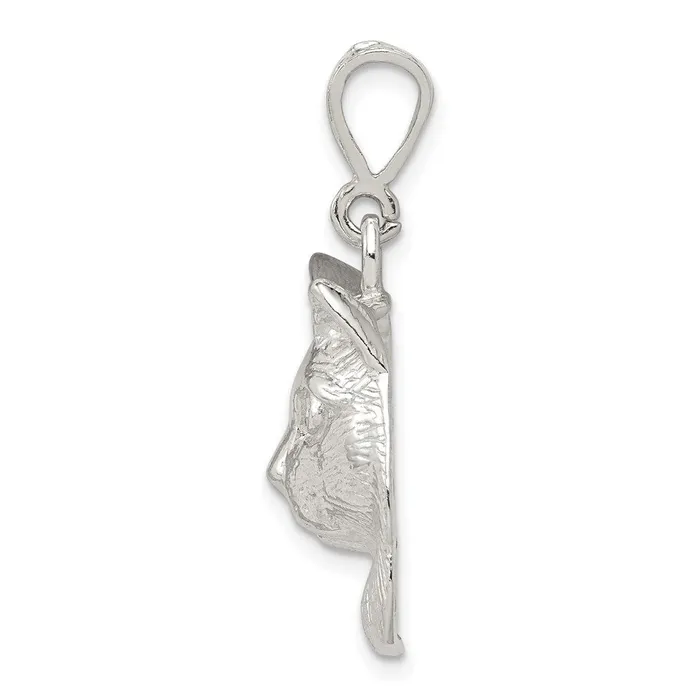 TreasureFineJewelers Rings Sterling Silver Cat Charm