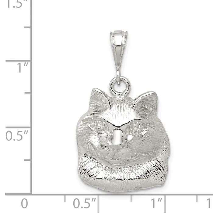TreasureFineJewelers Rings Sterling Silver Cat Charm