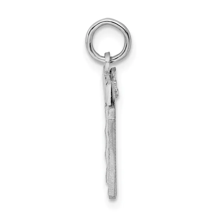 TreasureFineJewelers Rings Sterling Silver Rhodiumplated Diamondcut 19 Charm