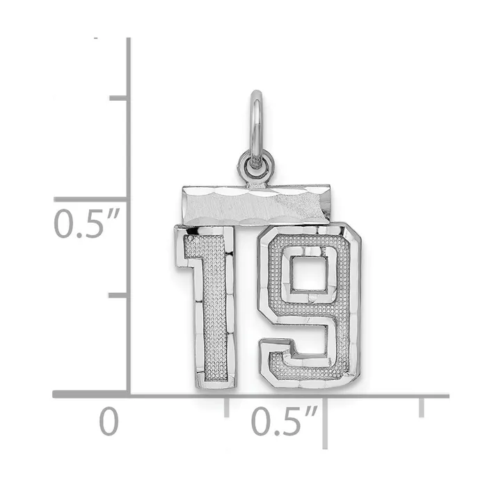 TreasureFineJewelers Rings Sterling Silver Rhodiumplated Diamondcut 19 Charm