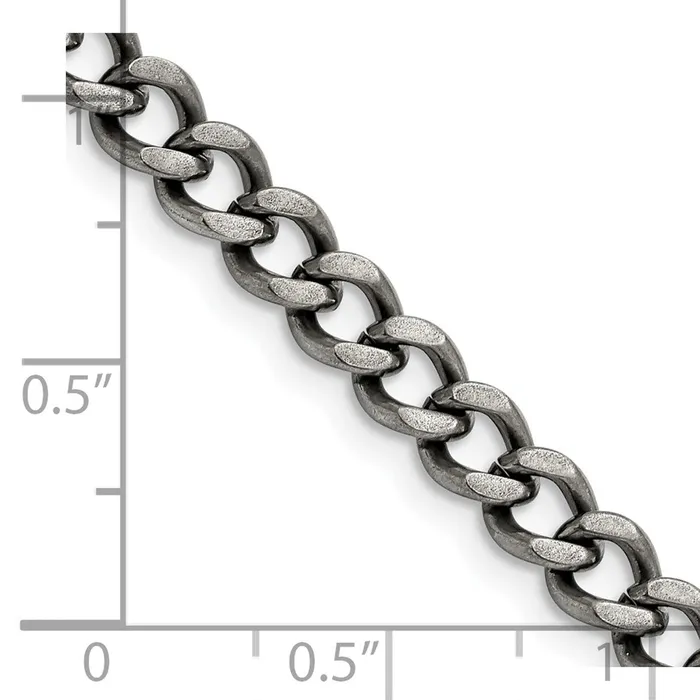 TreasureFineJewelers Stainless Steel Antiqued 67mm 24in Curb Chain Bracelets