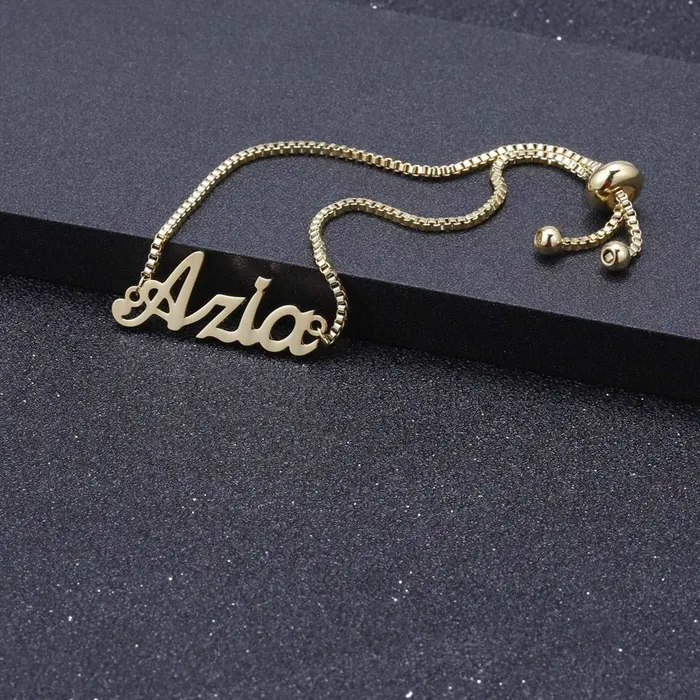 Bracelets Customized Name Box Chain Bracelet KHLOE JEWELS Custom Jewelry