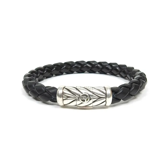 I Miss You MAN Bracelets David Yurman Black Chrevron Rubber Weave Bracelet 8mm Size Large