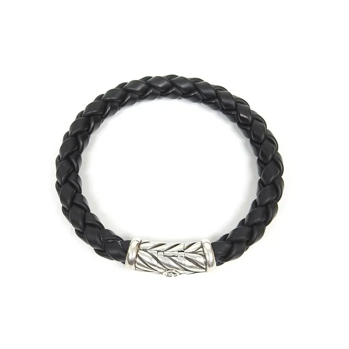 I Miss You MAN Bracelets David Yurman Black Chrevron Rubber Weave Bracelet 8mm Size Large