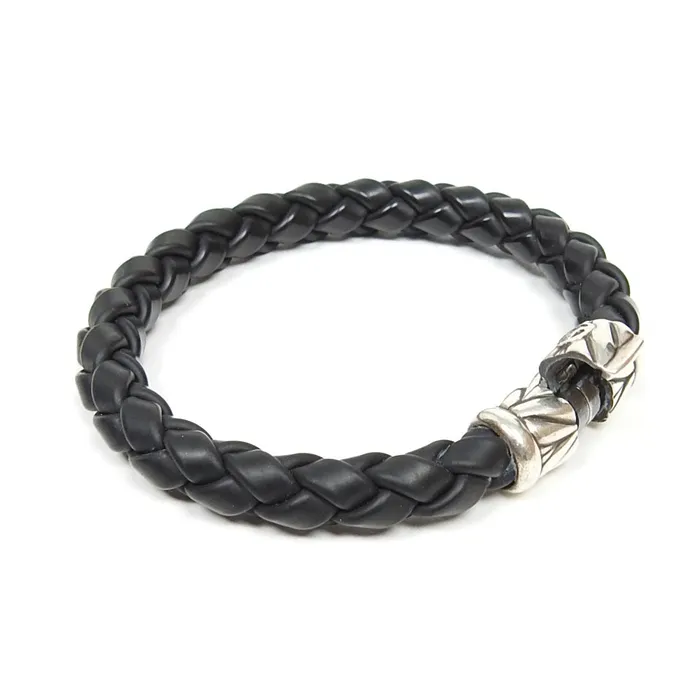 I Miss You MAN Bracelets David Yurman Black Chrevron Rubber Weave Bracelet 8mm Size Large